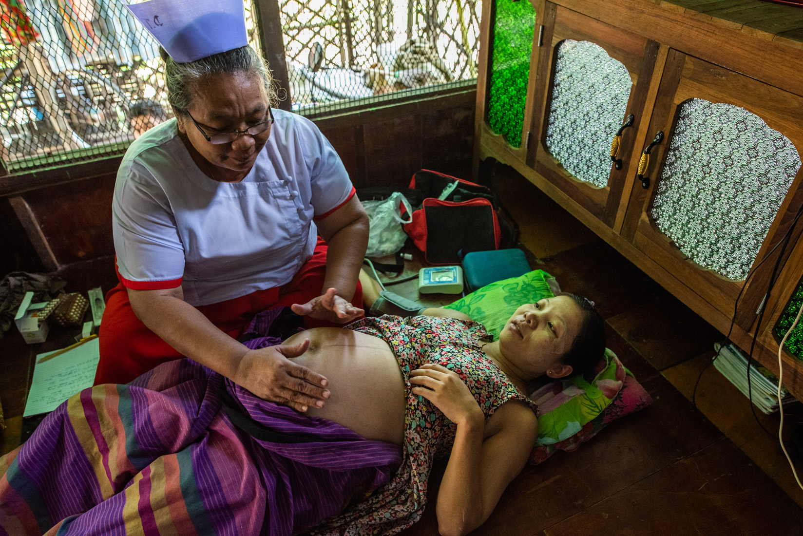 Midwife home visit, Hlaing Thar Yar Township, Yangon