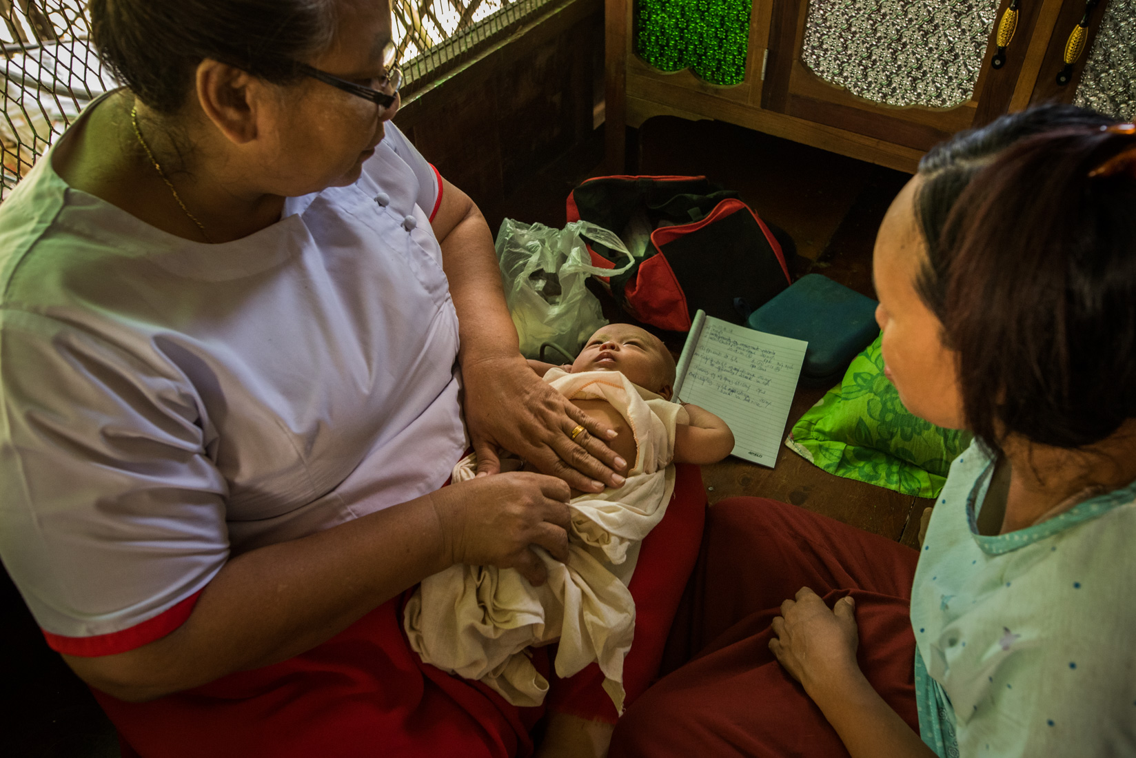 Midwife home visit, Hlaing Thar Yar Township, Yangon