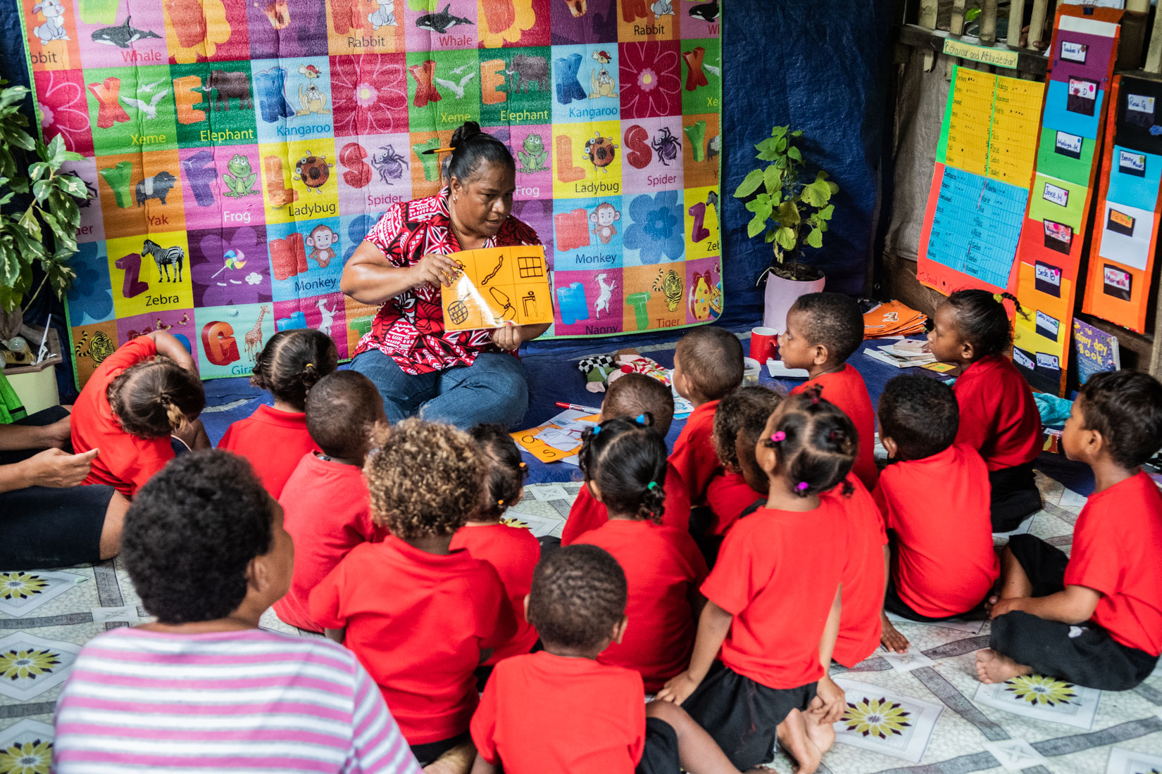 UA visit to Goosey Early Learning Centre, Gomoro village