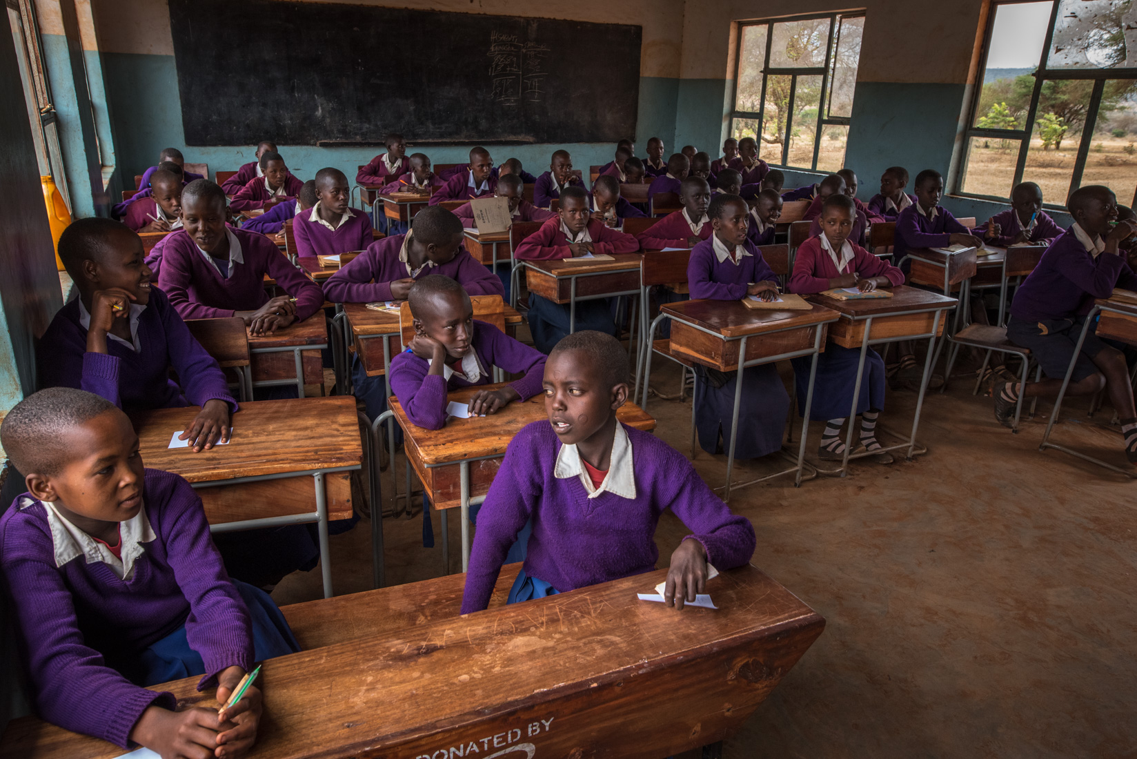 Group adolescents at school