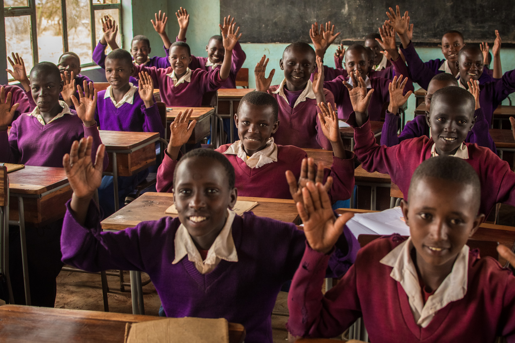 Group adolescents at school