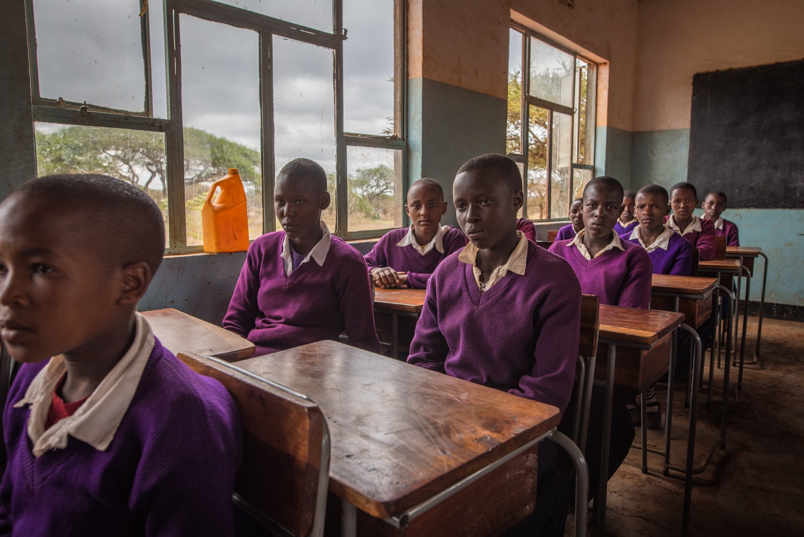 Group adolescents at school